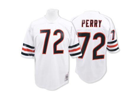 Chicago Bears Authentic White Men William Perry Road Jersey NFL Football #72 Throwback